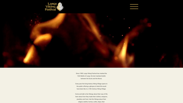 Screenshot of the Largs Viking Festival website