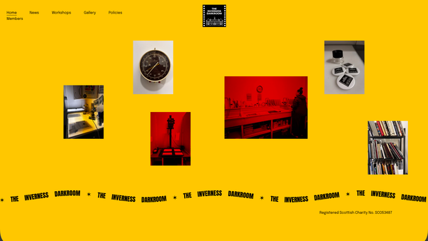 Screenshot of the The Inverness Darkroom website