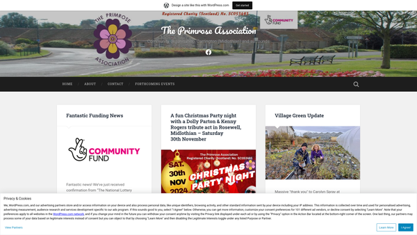 Screenshot of the The Primrose Association website