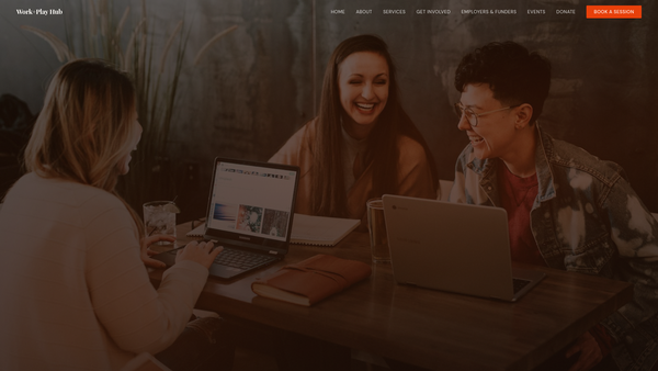Screenshot of the Work Plus Play Hub website