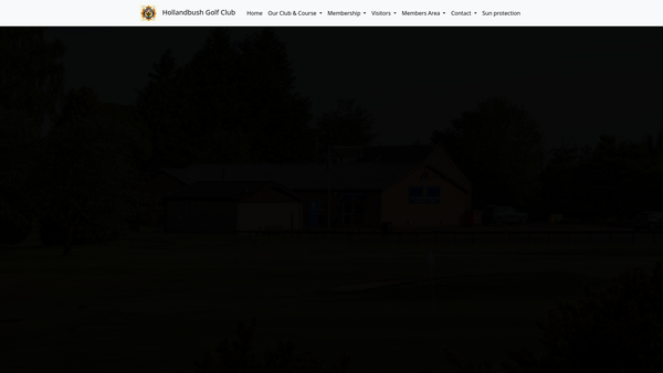 Screenshot of the Hollandbush Golf Club (SCIO) website