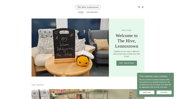 Screenshot of the The Hive Lennoxtown website