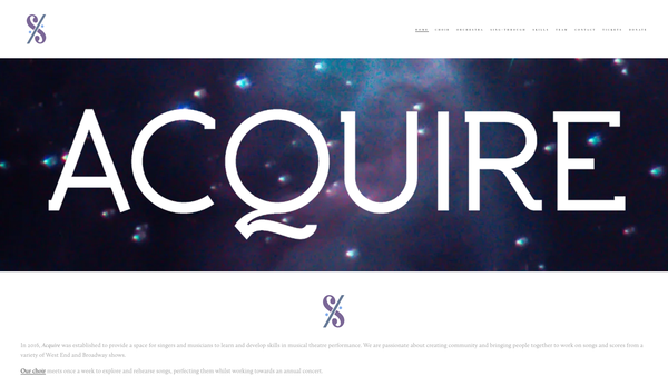 Screenshot of the Acquire SCIO website