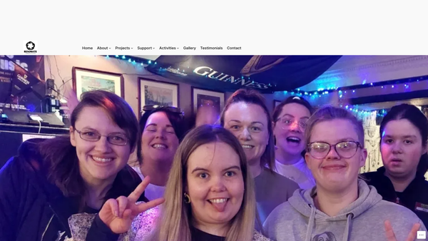 Screenshot of the Resonate: Creating Communities website