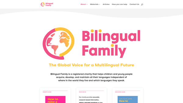 Screenshot of the Bilingual Family website