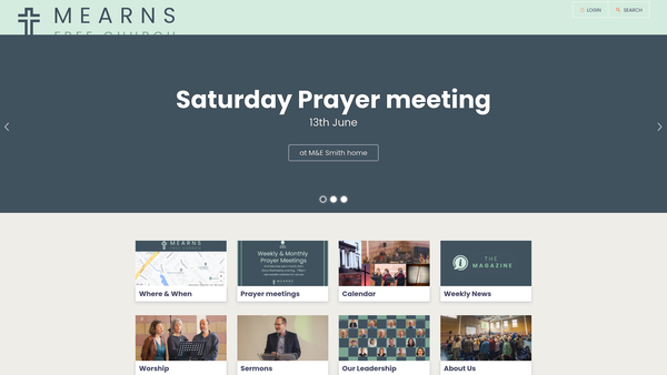 Screenshot of the Mearns Free Church website