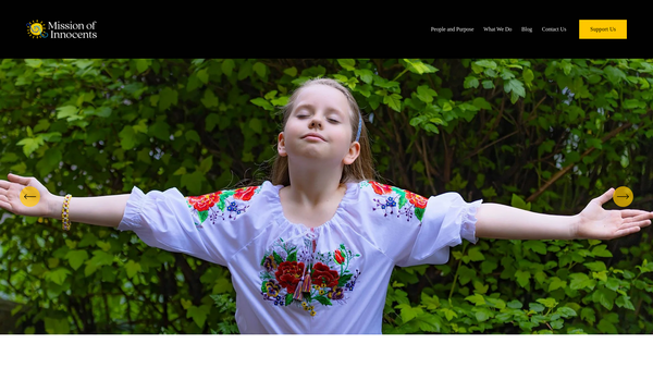 Screenshot of the Mission of Innocents UK website