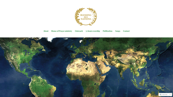 Screenshot of the Blessing All Nations website