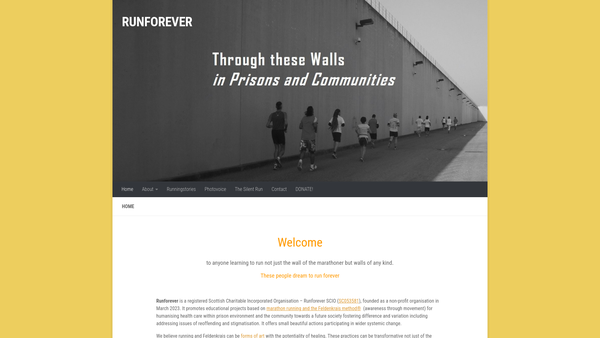 Screenshot of the Runforever SCIO website