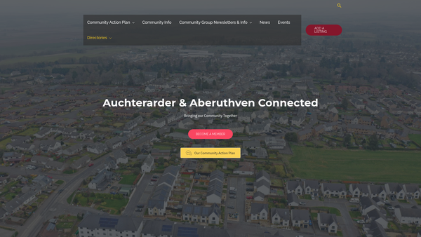 Screenshot of the Auchterarder & Aberuthven Connected website