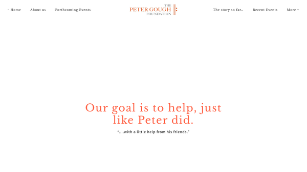 Screenshot of the The Peter Gough Foundation website