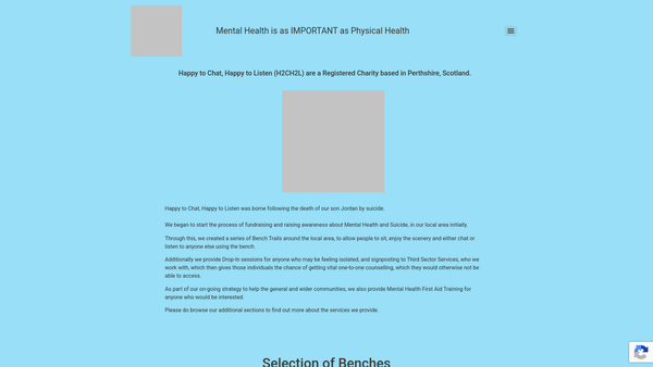 Screenshot of the Happy to Chat, Happy to Listen website
