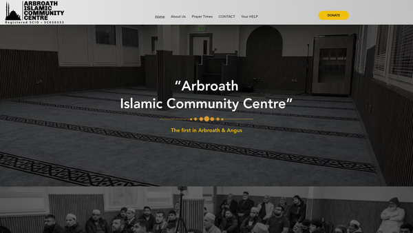 Screenshot of the Arbroath Islamic Community Centre SCIO website