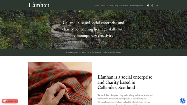 Screenshot of the Lamhan website