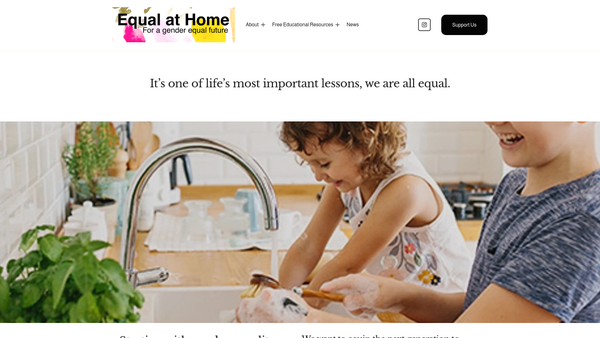 Screenshot of the Equal At Home website