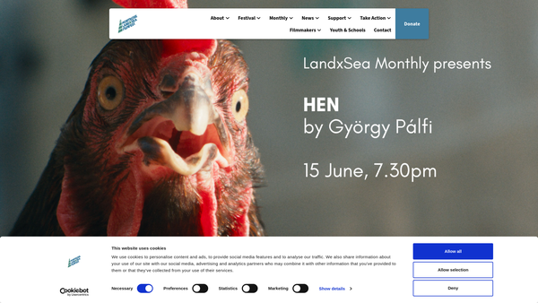 Screenshot of the Montrose LandxSea Film Festival SCIO website