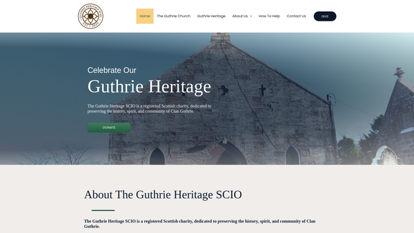 Screenshot of the Guthrie Heritage SCIO website
