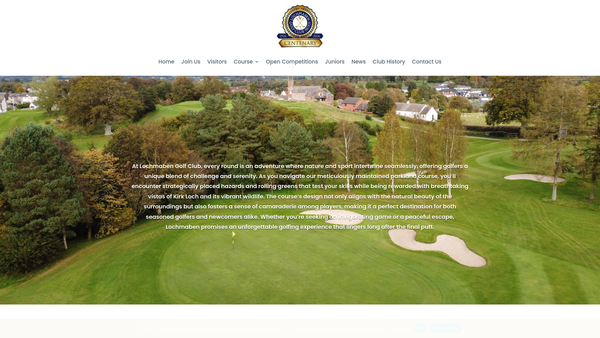 Screenshot of the Lochmaben Golf Club (SCIO) website