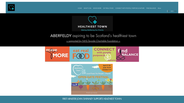Screenshot of the Healthiest Town Aberfeldy website
