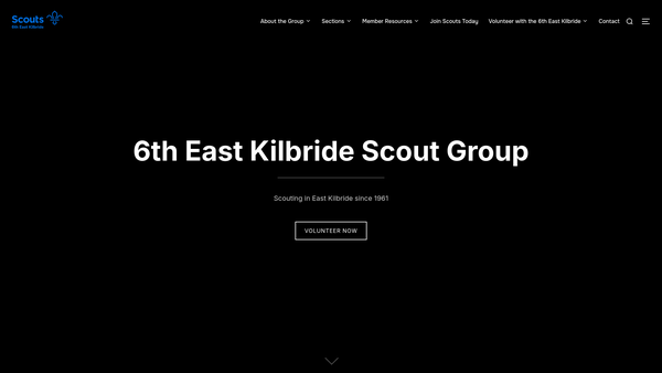 Screenshot of the 6th East Kilbride Scout Group website