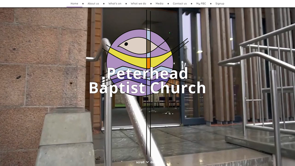 Screenshot of the Peterhead Baptist Church SCIO website