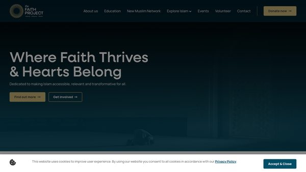 Screenshot of the The Faith Project [SCIO] website