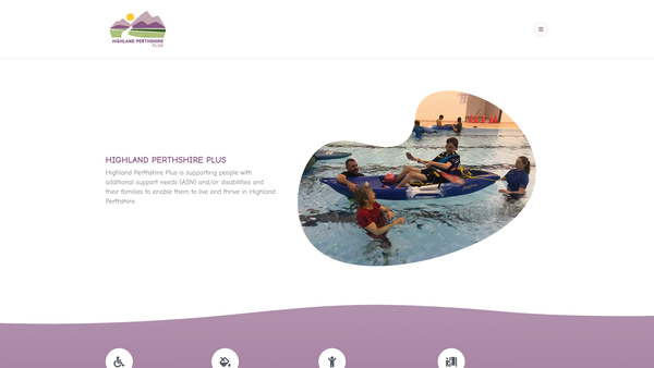 Screenshot of the Highland Perthshire Plus (SCIO) website