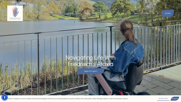 Screenshot of the Freddie's Ataxia Fund website