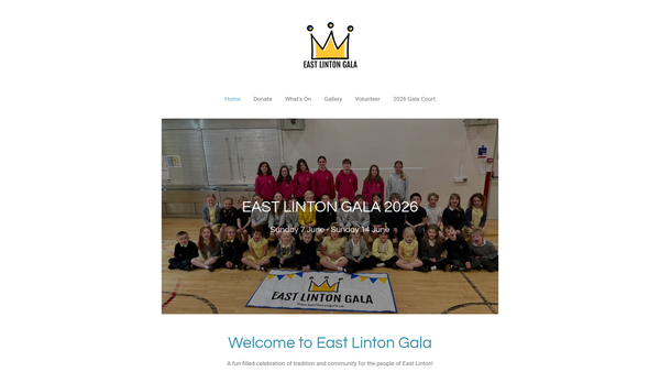 Screenshot of the East Linton Gala Association website