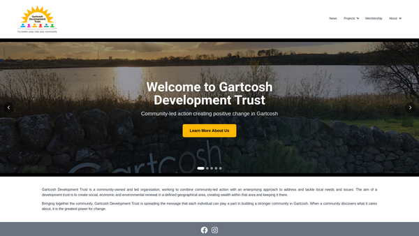 Screenshot of the Gartcosh Development Trust website