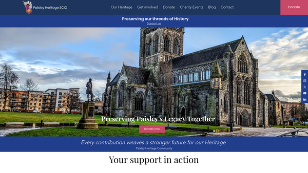 Screenshot of the Paisley Heritage SCIO website