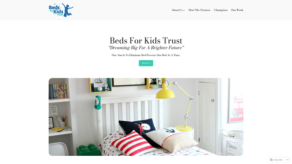 Screenshot of the Beds for Kids Trust website