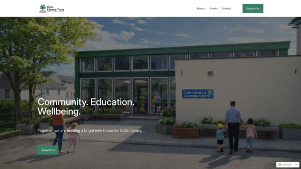 Screenshot of the Cults Library Trust website
