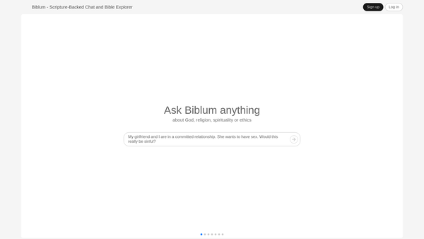 Screenshot of the Biblum website