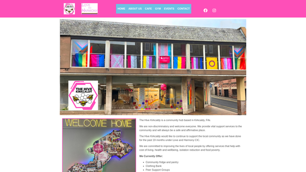 Screenshot of the The Hive Kirkcaldy website