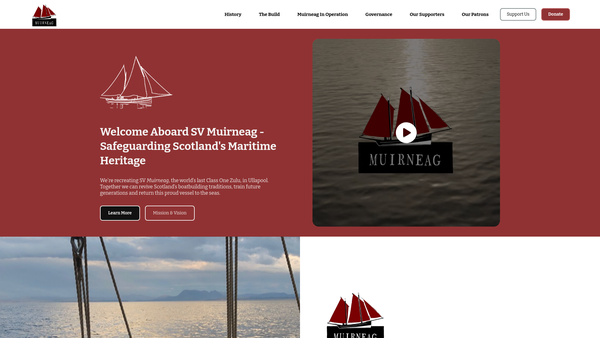 Screenshot of the Muirneag na Mara SCIO website