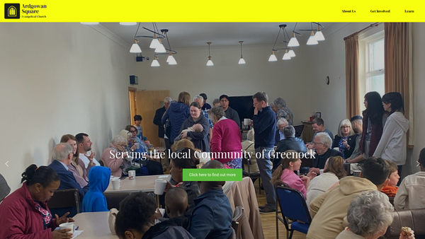 Screenshot of the Ardgowan Square Evangelical Church SCIO website