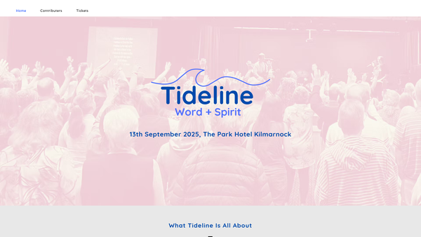 Screenshot of the Tideline Word & Spirit website