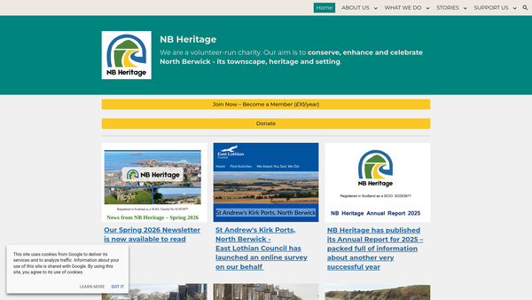 Screenshot of the NB Heritage website