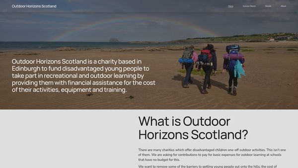 Screenshot of the Outdoor Horizons Scotland website