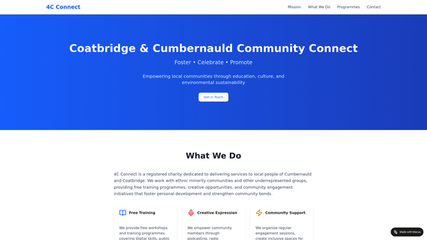 Screenshot of the Coatbridge and Cumbernauld Community Connect (4C Connect) Limited website