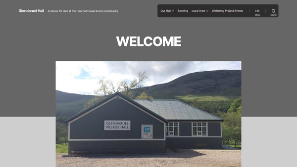 Screenshot of the The Glendaruel Hall website