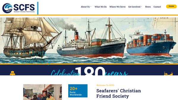 Screenshot of the Seafarer's Christian Friend Society website