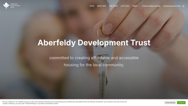 Screenshot of the Aberfeldy Development Trust website
