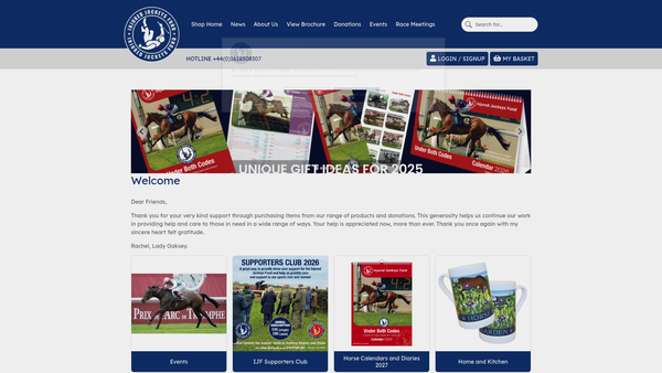 Screenshot of the The Injured Jockeys Fund website