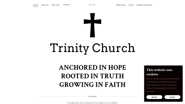 Screenshot of the Trinity Church Glasgow Limited website