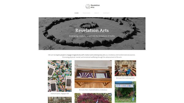 Screenshot of the Revelation Arts website