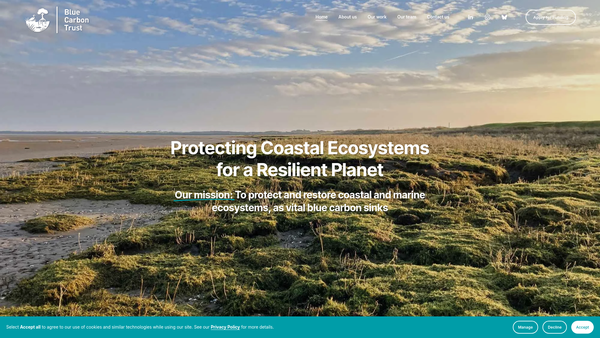 Screenshot of the Blue Carbon Trust website