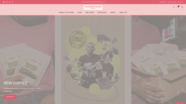 Screenshot of the Change Please Foundation website