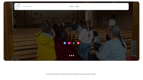 Screenshot of the His Family Church website